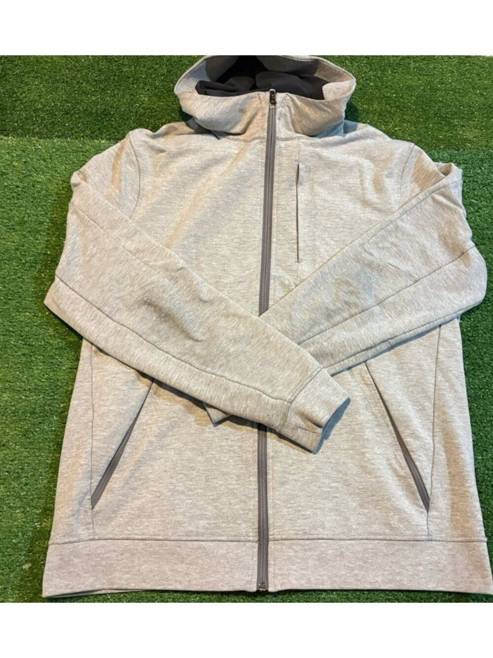 Lululemon hoodie mens XL gray city sweat full zip 4 way stretch sweat wicking